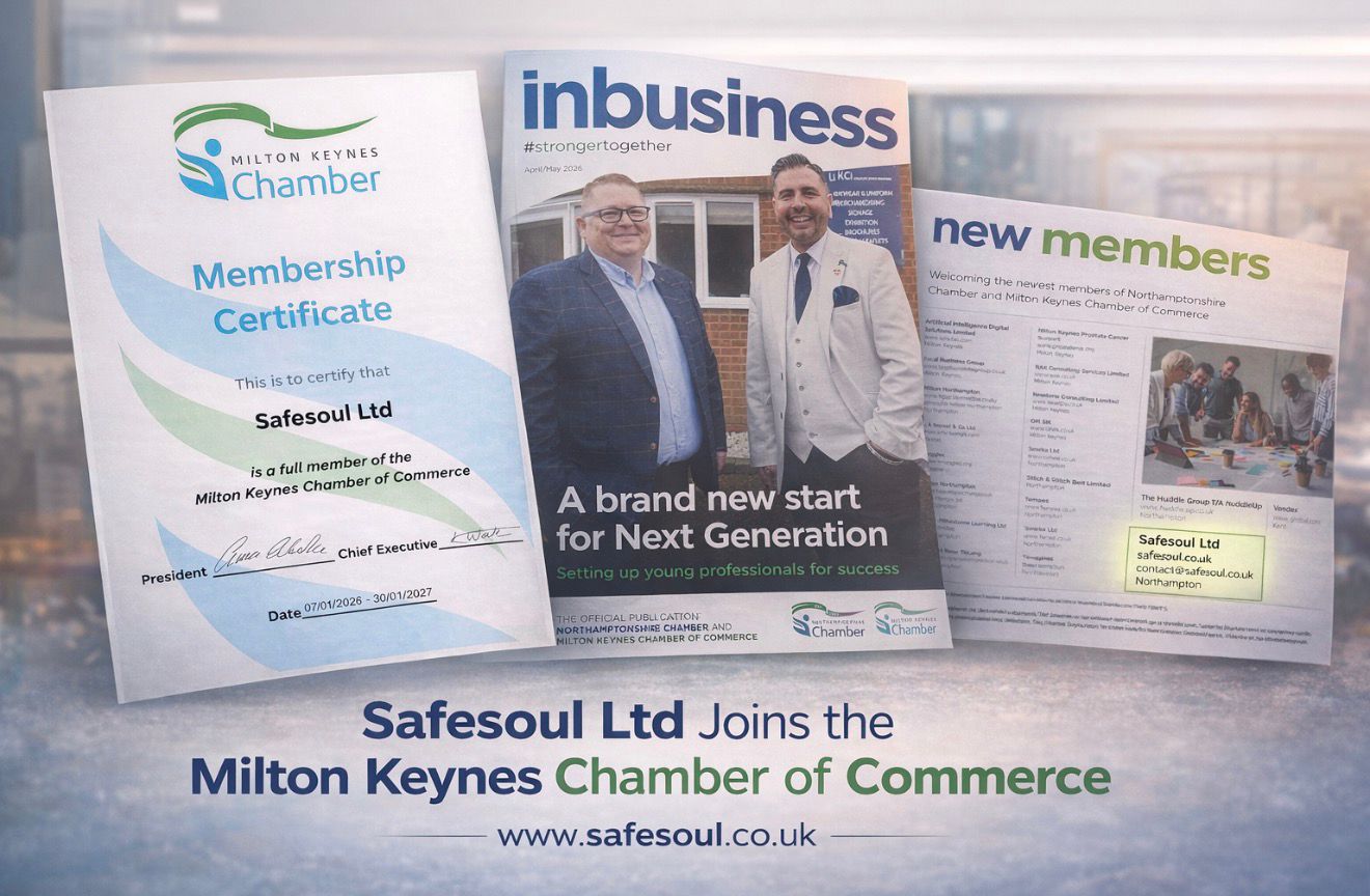 Milton Keynes Chamber of Commerce Membership Certificate — Safesoul Ltd